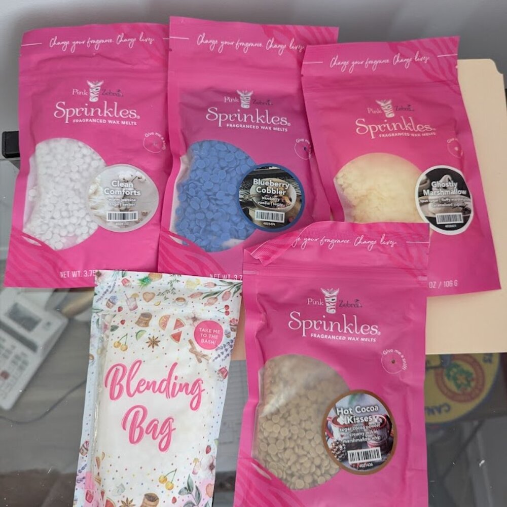 Pink Zebra Wax Melt Sprinkles lot of 5